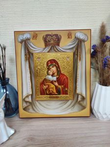Рукописная икона Пресвятой Богородицы Репицкая