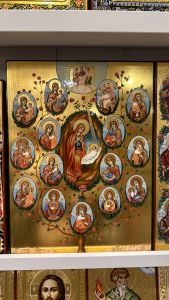 Рукописная икона Древо Пресвятой Богородицы №2 (Размер 30х40 см)