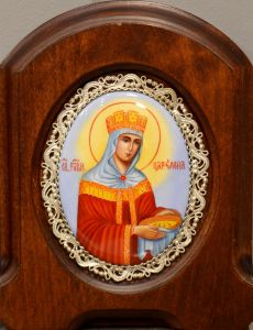 Икона из финифти Елена царица (Размер 11*14 см)