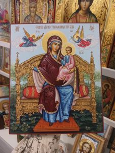 Рукописная икона Экономисса Домостроительница