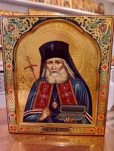 Рукописная икона Лука Крымский №37 (Размер 27х31 см)