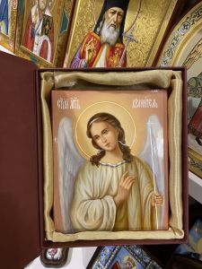 Рукописная икона Ангел Хранитель масло 136