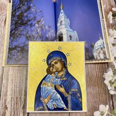 Рукописная икона Владимирская 111 