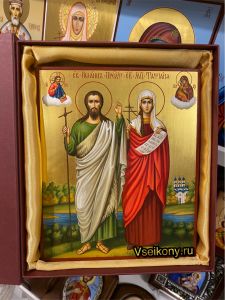 Рукописная семейная икона 127 (Иоанн Предтеча и Татьяна Римская)
