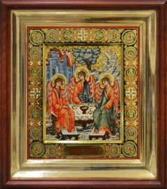 Рукописная икона Святая Троица 45 (Размер 27х31 см)