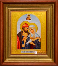 Рукописная икона Петр и Феврония с Богородицей 154 