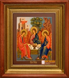 Рукописная икона Святая Троица 24 (Размер 27х31 см)