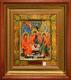 Рукописная икона Святая Троица 45 (Размер 27х31 см)