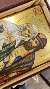 Рукописная икона Петр и Феврония №150 