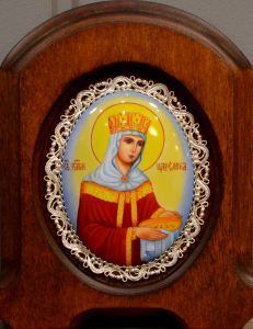 Икона из финифти Елена царица (Размер 11*14 см)