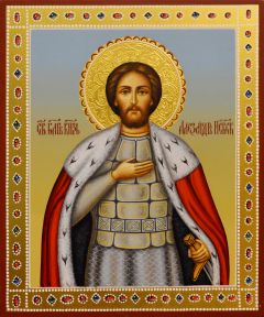 Рукописная икона Александр Невский №88