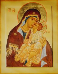 Рукописная икона Мати Молебница