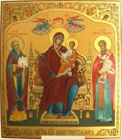 Рукописная икона Экономисса Домостроительница