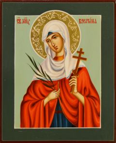 Рукописная икона Валентина Кесарийская №5 (Размер 13х16 см)
