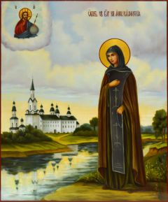 Рукописная икона Анна Кашинская масло