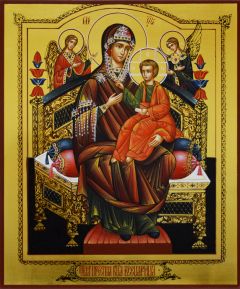 Рукописная икона Всецарица 8 (Размер 21*25 см)