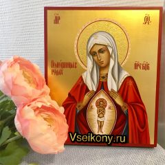 Рукописная икона Помощница в родах 3 