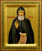 Рукописная икона Александр Свирский 4 (Размер 17*21 см)