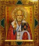 Рукописная икона Николай Чудотворец 115 