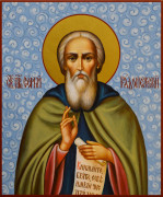 Рукописная икона Сергий Радонежский №47 