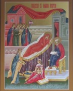 Рукописная икона Рождество Богородицы