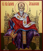 Рукописная икона Григорий Армянский