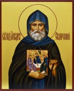 Рукописная икона Александр Свирский 6
