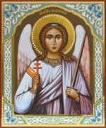 Рукописная икона Ангел Хранитель 14