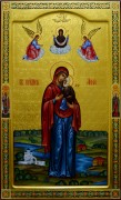 Мерная икона Анна Праведная с резьбой