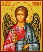 Рукописная икона Ангел Хранитель 43 